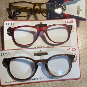 NEW: 3 sets of +1.25 Womens Reading Glasses